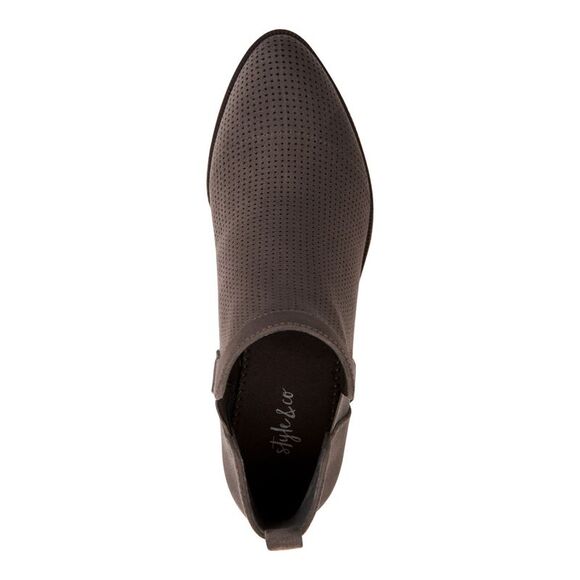 STYLE & COMPANY Womens Gray Gore Myrrah Almond Toe Block Heel Booties 6 M - Picture 3 of 5